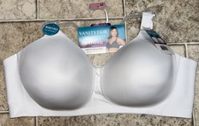 Womens Bra Radiant Vanity Fair White Smooth Full Coverage Wirefree Size 44D