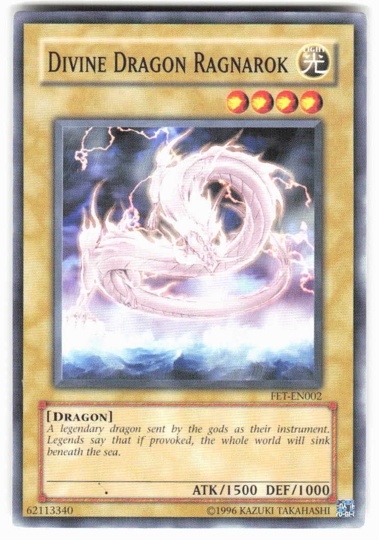 Divine Dragon Ragnarok FET-EN002 YuGiOh Flaming Eternity trading card — raw and PSA graded price guide