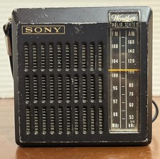Vintage Sony TFM-3900W AM/FM Weather Solid State Pocket Radio Headphone Jack.  N1
