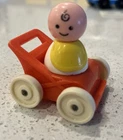 Vintage Fisher Price Little People Baby And Carriage