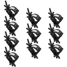 Black Truss Clamps 10 Pack - DJ Stage Light Clamp Hook Set