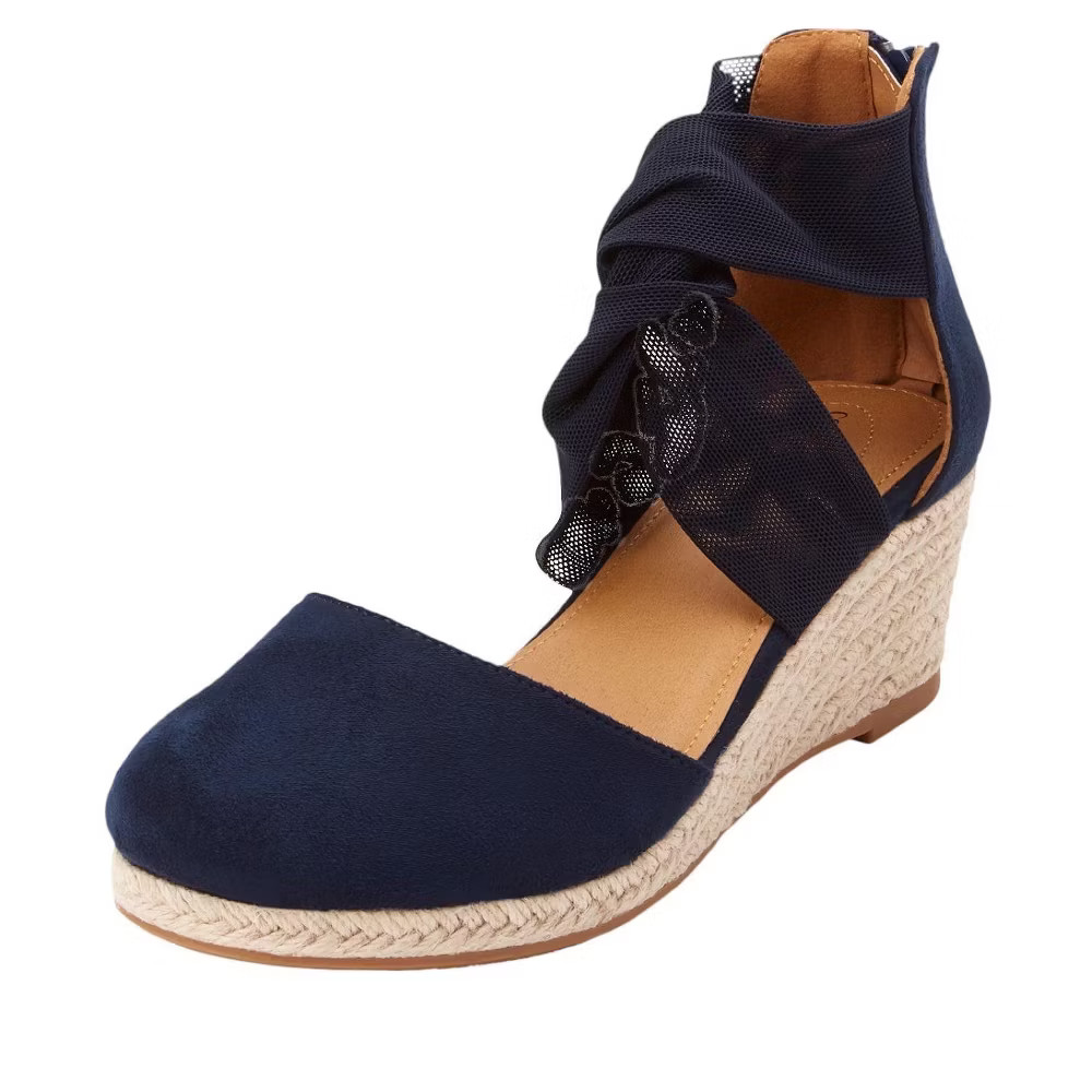 Comfortview Women's The Sabine Espadrille - 8 WW, Navy