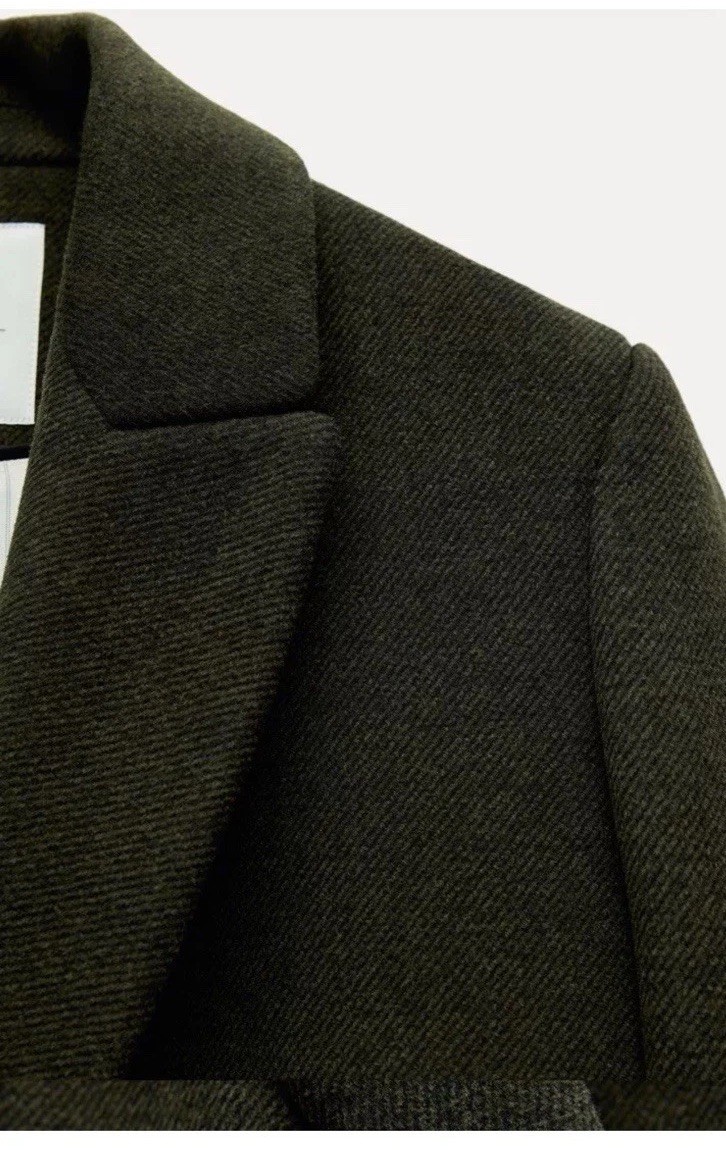 ZARA ZW COLLECTION BELTED WOOL COAT KHAKI FW24/25 SIZES L REF. 3811/241 image 10