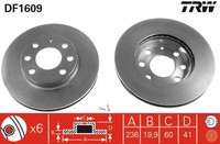 2X Bremsscheibe Trw DF1609 FüR Opel Cc Kadett Daewoo Chevrolet Klat Ascona Astra