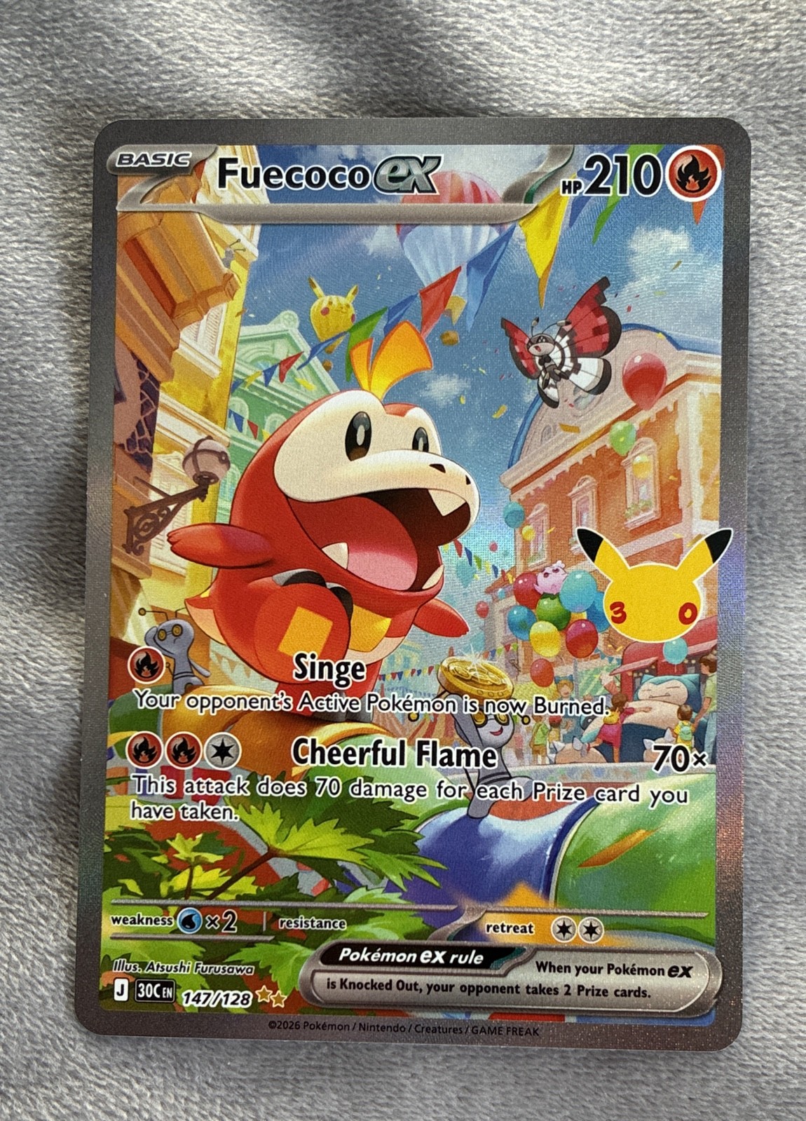 Fuecoco ex 147/128 Me: 30th Celebration Holo