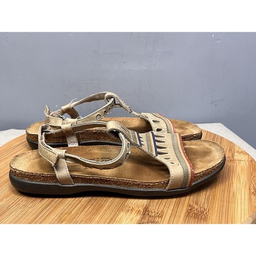 Naot Odelia Sandal Womens 6/37 Leather Cut Out Comfort Flat Scallop Gorpcore - 第 2/9 張圖片