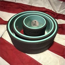 Chirp Wheel Yoga Wheel 3 Pack Hard Foam Indentation for Spine Black Aqua