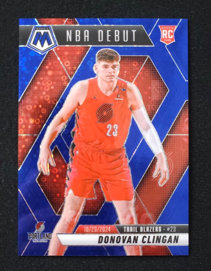 Donovan Clingan 2024-25 Panini Mosaic NBA Debut Fast Break Blue 38/85 RC #261