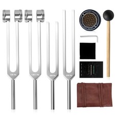 Tuning Forks for Healing Set, Including 128Hz, 136.1Hz, 256Hz, 384Hz Unweight...
