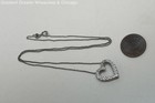 Contemporary 925 Sterling CZ Open Heart Pendant Necklace 2.3g — photo 2