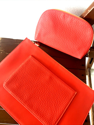 Flower By Kenzo Red Cosmetics Make-up Bag and Matching Smart Pouch Trousse