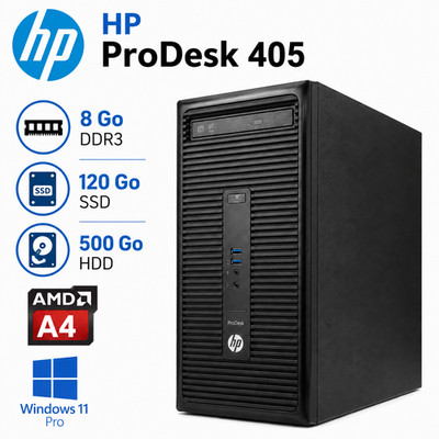 HP ProDesk 405 G1 MT AMD A4 8GB SSD 120GB HDD 500GB Windows 11 Pro