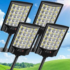 Solar Street Lights Outdoor, 6500K outside Waterproof LED Street Light Dusk to D