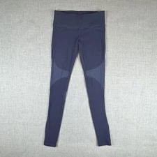 Alo Yoga Leggings Womens Small Navy Blue High Rise Mesh Panel Activewear Gym