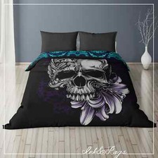 Reversible Skull Comforter, Full / Queen Size, New