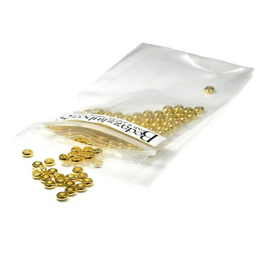 50 Gold Flat Spacer Heishi Rondelle Disc Jewelry Beads Plated over Brass Metal