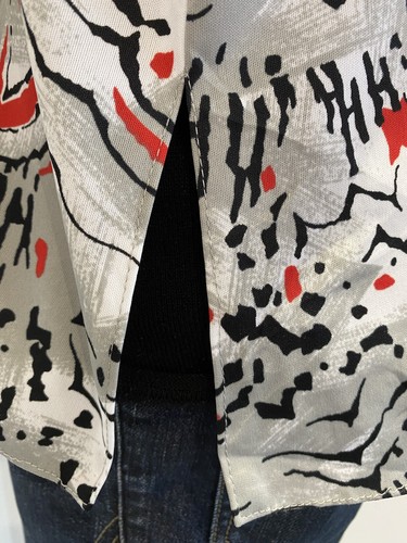 Womens Vintage Jacket Sz 20 Red Black Grey Abstract Lightweight Open 80’s 90’s - Picture 7 of 9