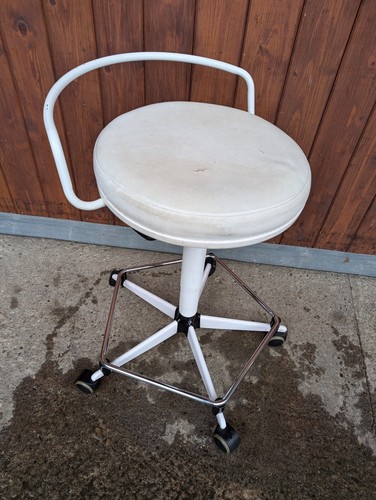 80er Vintage Sitzhocker Hocker Vinyl Drehhocker Retro Arzthocker Post Modern80s - Bild 2 von 11