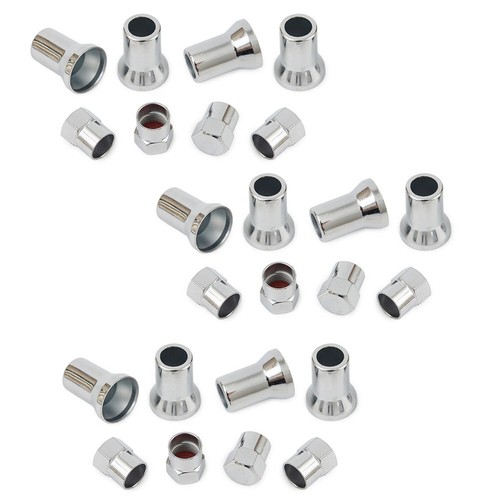 TR413, Chrome Car Truck Tire Wheel Tyre Valve Hex Cap W/ Sleeve-Covers / New - Picture 7 of 18