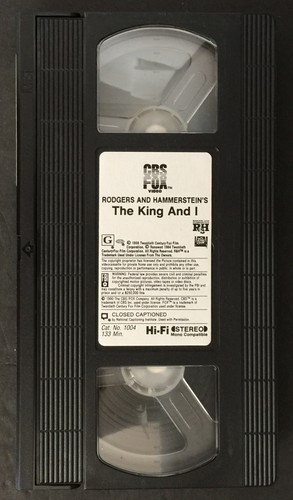 The King and I (VHS, 1991) The Rodgers & Hammerstein Collection - Imagen 4 de 4