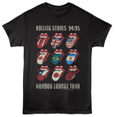 The Rolling Stones T-Shirt Music 94-95 VOODOO LOUNGE TOUR Mick Jagger New Black