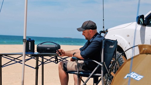Kings Aluminium Roll-Up Camp Table | 50kg Weight Rating | Locking Frame - Picture 2 of 11