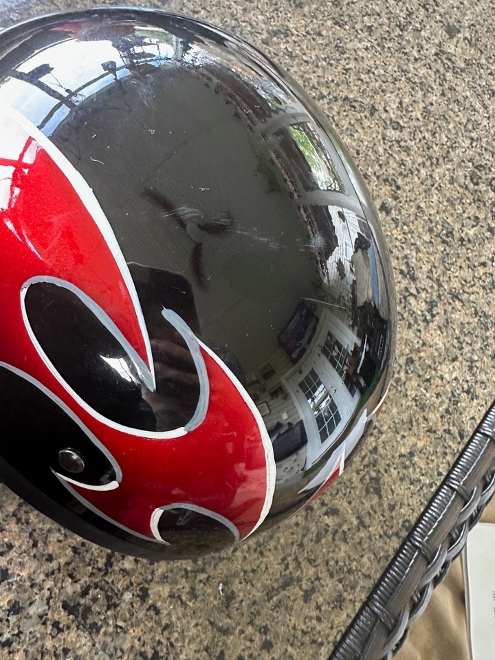 Daytona Motorcycle Helmet DOT Approved Skull Cap Iron Cross (Large