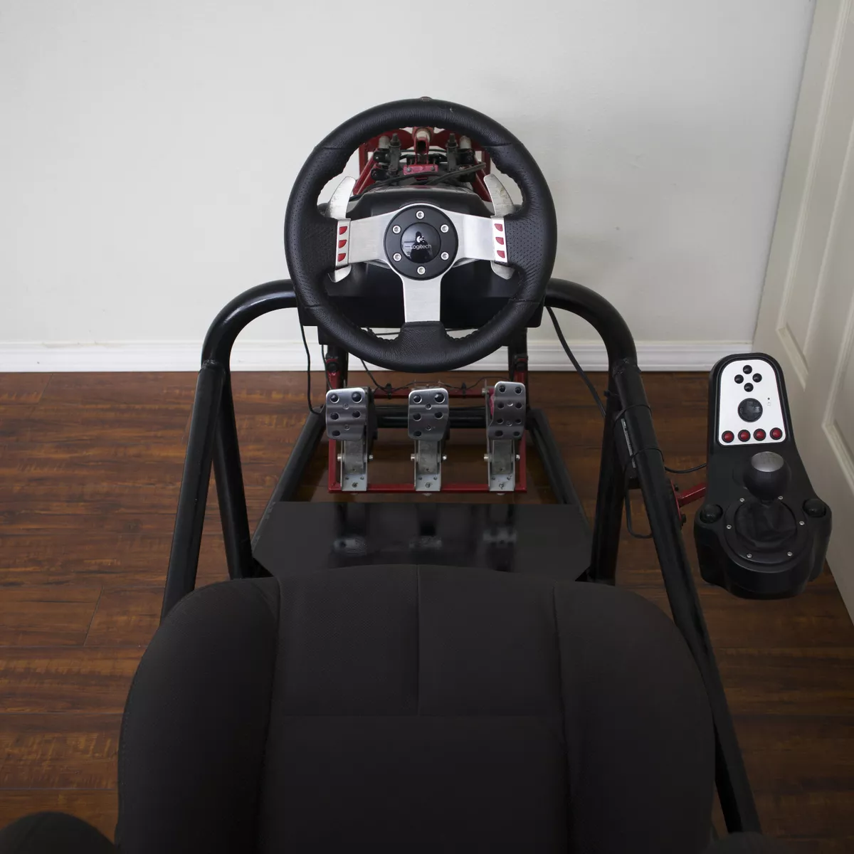 Racing Simulator Cockpit w/ Logitech G27 Wheel, Pedals, and Shifter