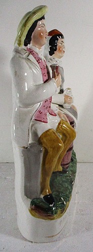 19TH C LARGE STAFFORDSHIRE TAM O'SHANTER & SOUTER JOHNNIE ROBERT BURNS FIGURES - Picture 4 of 8