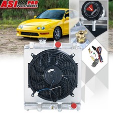 2Row Aluminum Radiator Shroud Fan Relay For 1992-00 Honda Civic Del Sol EG/EH/EJ