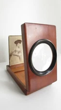 ANTIQUE VICTORIAN PHOTOGRAPHIC MONO SCOPE SLIDE VIEWER WOODEN FRENCH F.T LUTTON 