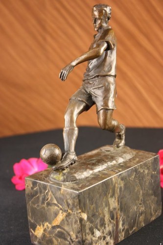 Football Joueur SPORTS Memorabilia Bronze Marbre Serre-Livre Sculpture Cadeau - Photo 5 sur 12