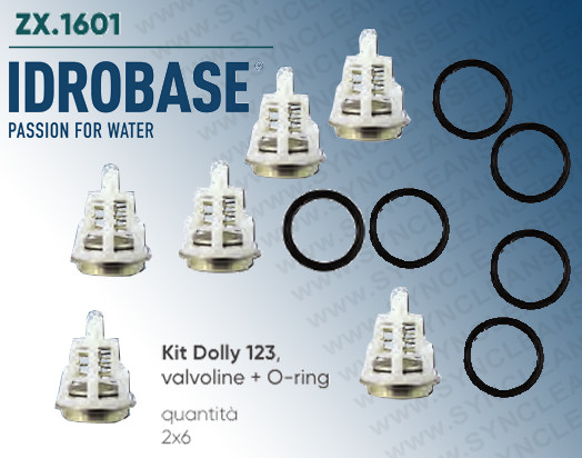 Ricambi Idrobase Kit Dolly 123 Valvole per Interpump EL1714 EL2007
