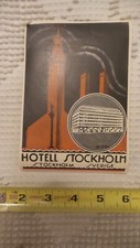 Vintage Old Travel Luggage Decal HOTEL STOCKHOLM Sweden