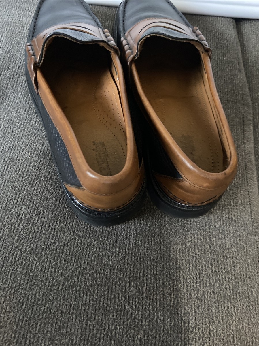 ET Wright Penny Loafers Mens 11.5 Dress Shoes Black &Brown  display picture 1