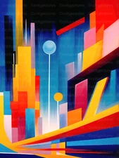 Fine Art Giclee Print, Abstract Cityscape #23-0730