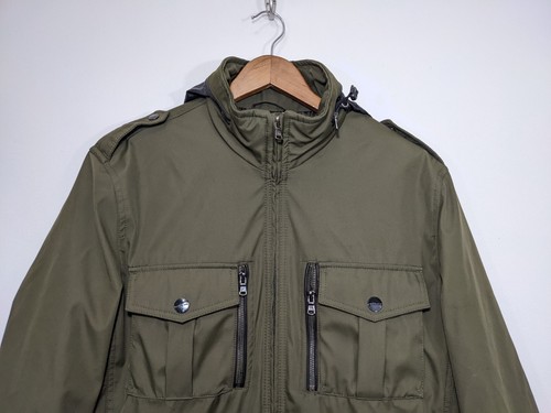 Michael Kors Men's Green Coat Zipper Packable Hood Pockets Quilted Lining size M - Picture 2 of 12