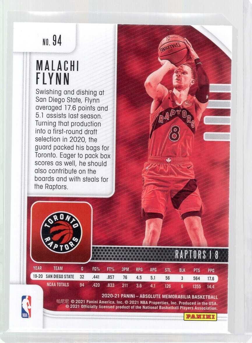 2020-21 Absolute Memorabilia #94 Malachi Flynn RC (click to see
