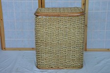 CESTO PORTABIANCHERIA VIMINI PORTAGIOCHI  BANANO GIUNCO FODERA 30X44X53 H PELLET