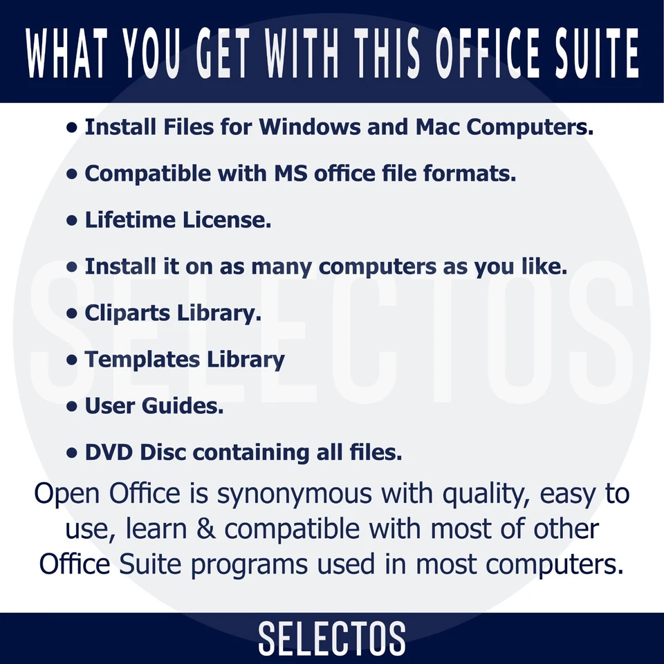 Open Office Suite 2025 DVD Disc Lifetime License  Most Popular Operating Systems - Image 2 of 4
