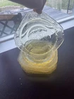 7 Vintage Depression Glass Madrid Pattern Federal Yellow Amber Dessert Plates 6”
