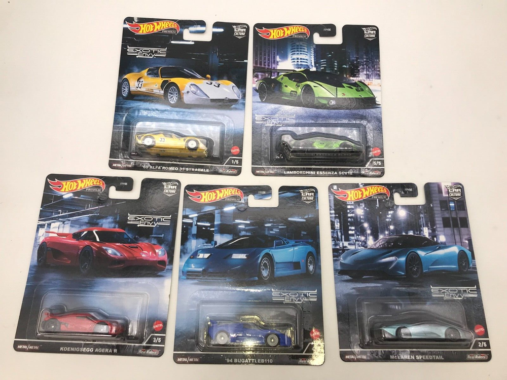 Hot Wheels Premium Car Culture 2022 Exotic Envy 5-Piece Set FPY86-957M