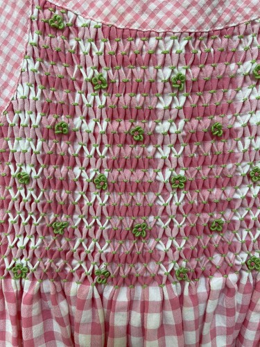 Luli And Me Adorable Pink Gingham Dress With Smocking & Embroidery Size 5 EUC - Picture 3 of 4