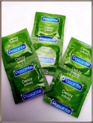 6x Pasante Infinity Delay verlängernde Kondome Verzögerung Präservative 0,83 /E