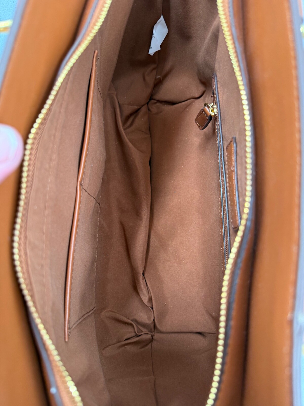 Adrienne Vittadini Signature Collection Double Handle Satchel Crossbody Beige