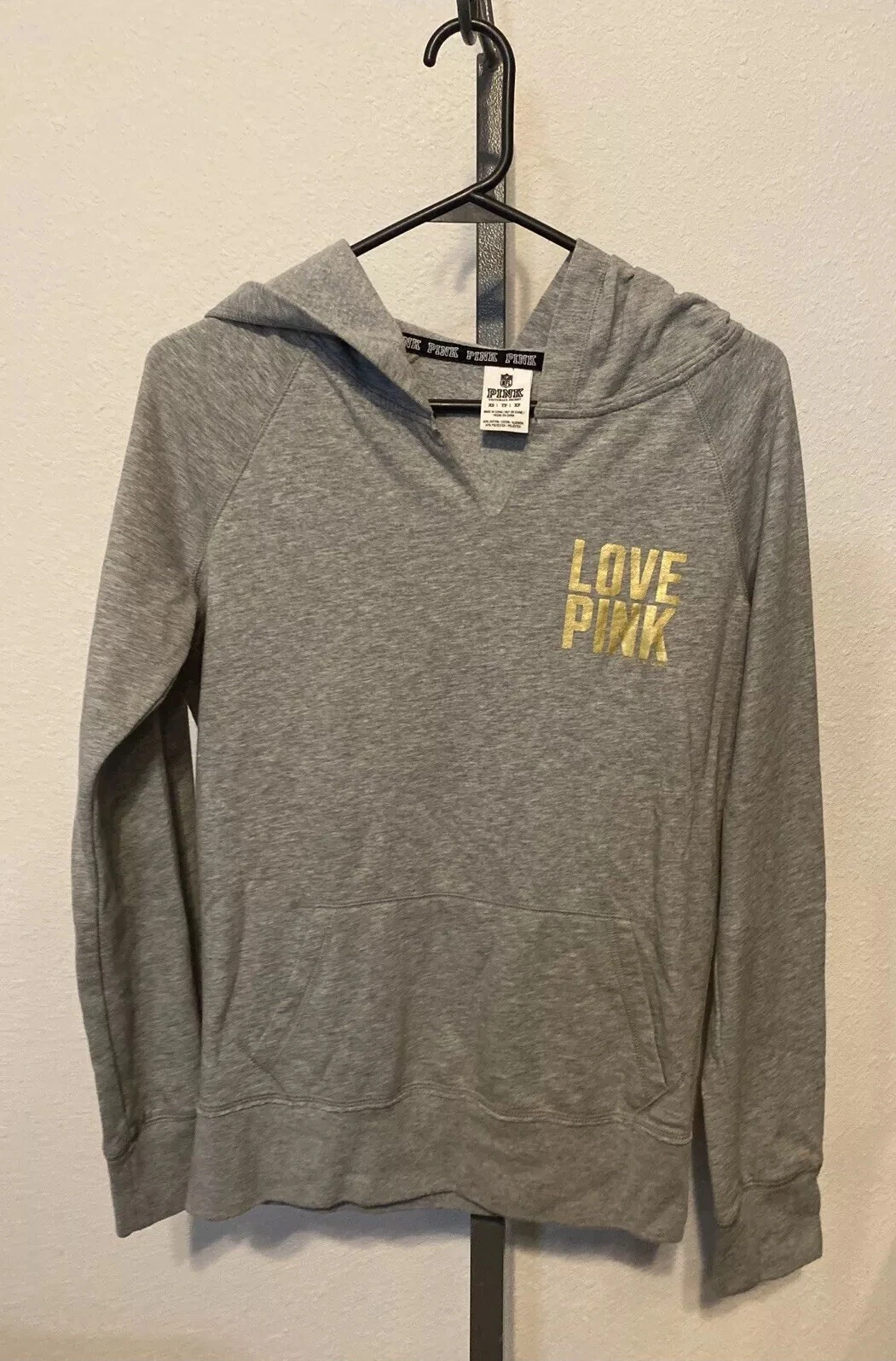 UNDERCOVER Victorias Secret New Orleans Saints XS grigio pullover scollo a V felpa con cappuccio us intime ottimeioni
