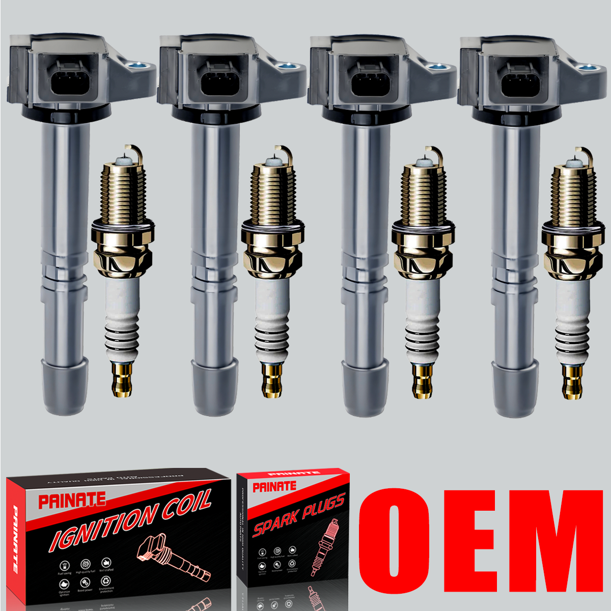 Honda Accord CR-V 2.4L UF712 OEM Ignition Coil & Iridium Spark Plug 4X Set
