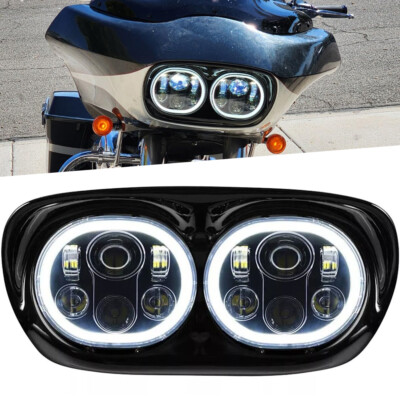 5-3/4'' Black Motorcycle Projector Dual LED Headlight For Road Glide 1998-2013