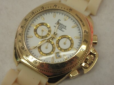 Freelook Chronograph 10ATM HA6303RG/9A Gold color / cream rubber wrist watch