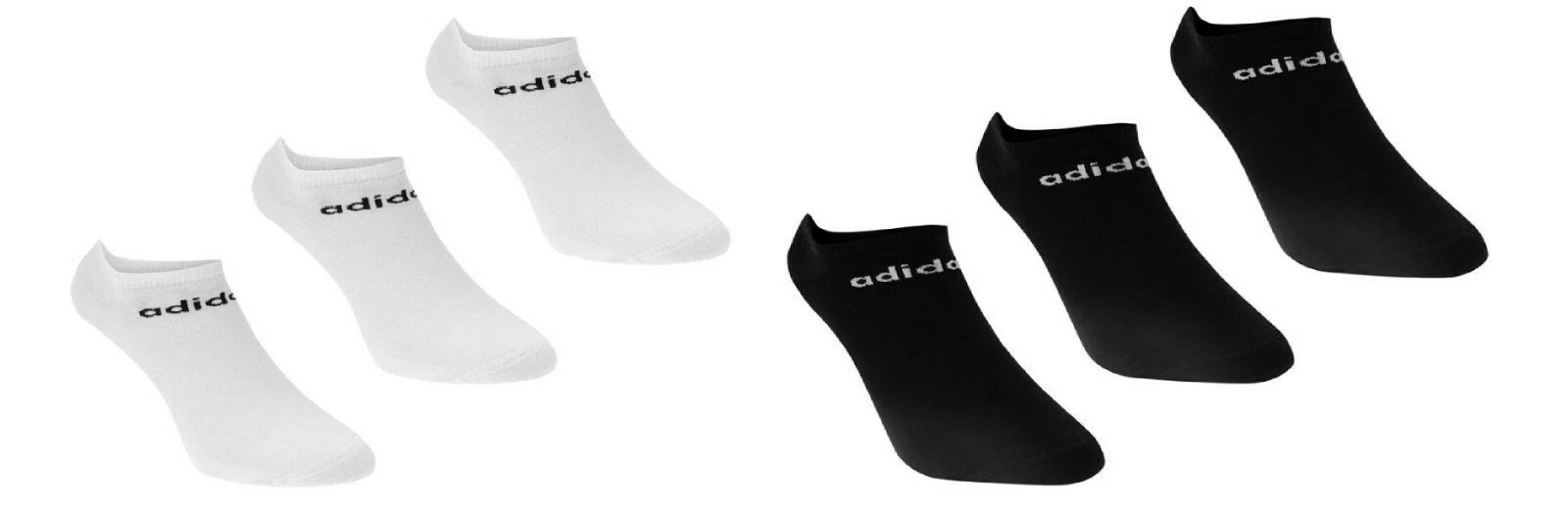ADIDAS 6 PAIR PACK NO SHOW TRAINER LINER SOCKS ANKLE SOCKS SIZES 5 - 17 UK